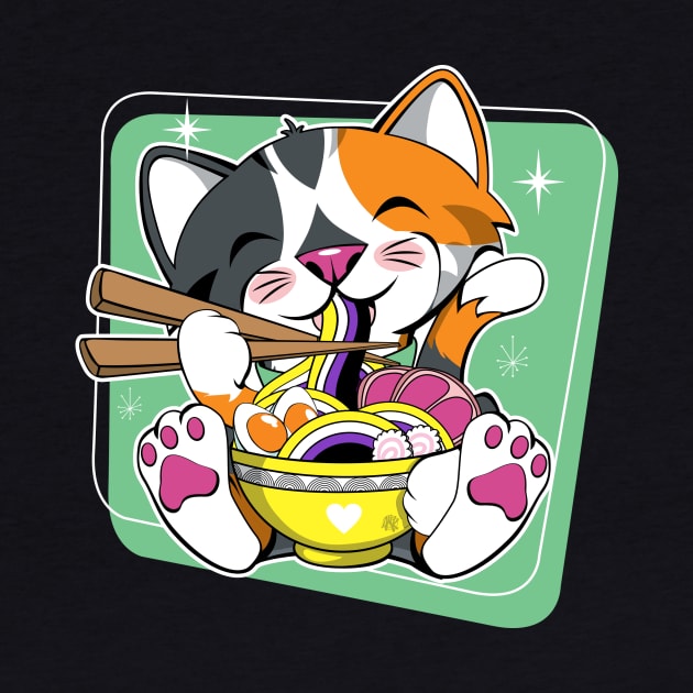 Cat Eating Ramen Non Binary by CuddleswithCatsArt